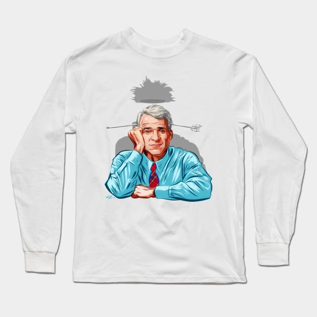 Steve Martin - An illustration by Paul Cemmick Long Sleeve T-Shirt by PLAYDIGITAL2020